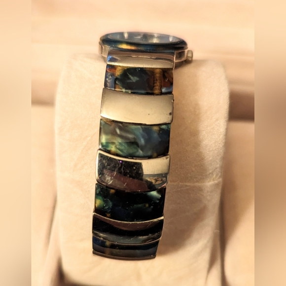 WORKING multi abalone Xanadu  Case Cuff Bracelet Women's Watch - Picture 2 of 4